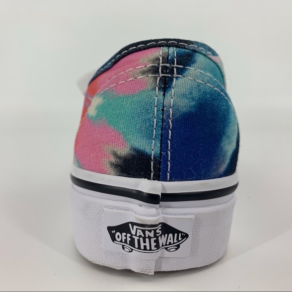 Vans Pink and Blue Tie Dye Authentic Tie-Up Low Profile Sneakers, W 6.5 M 5.0 - Picture 10 of 16
